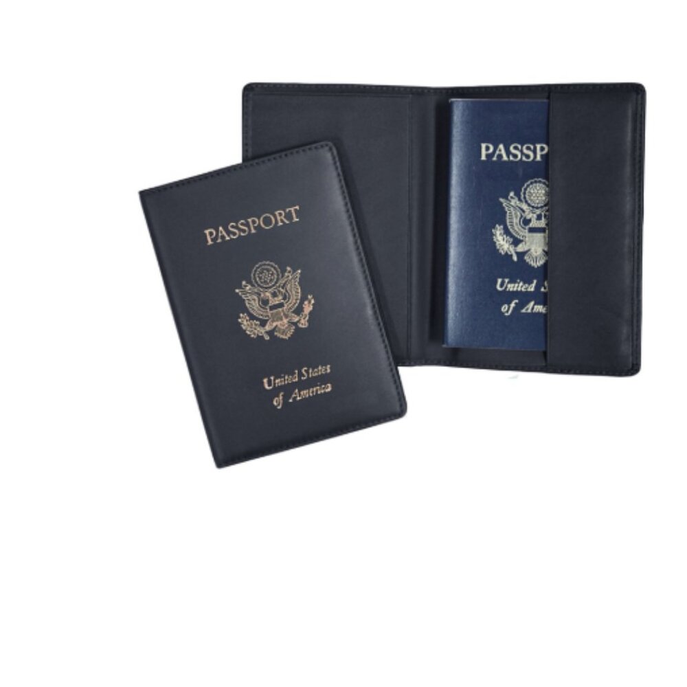 ROYCE New York - Men's Foil Stamped RFID Blocking Passport Case